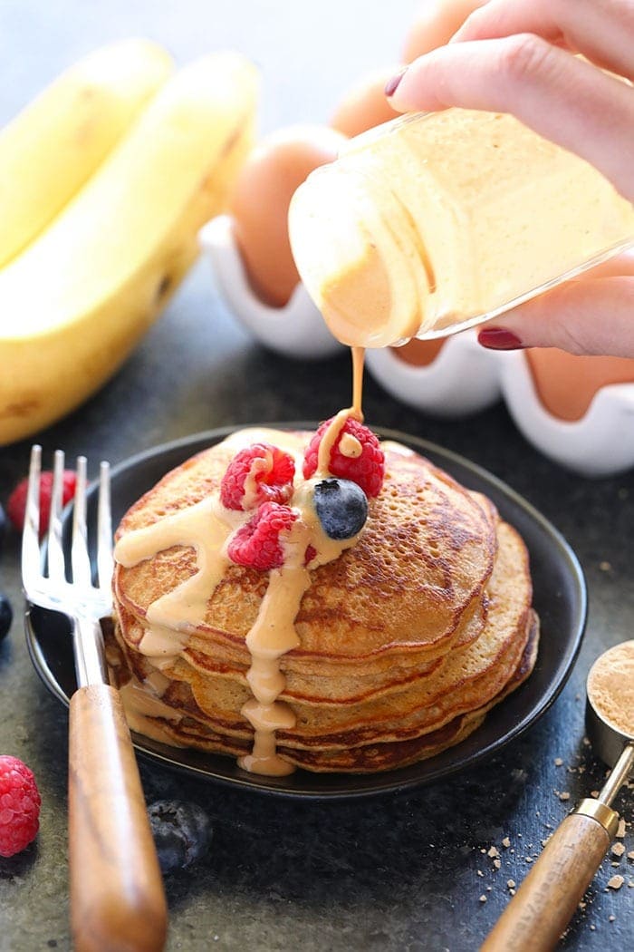 High-Protein Peanut Flour Pancakes