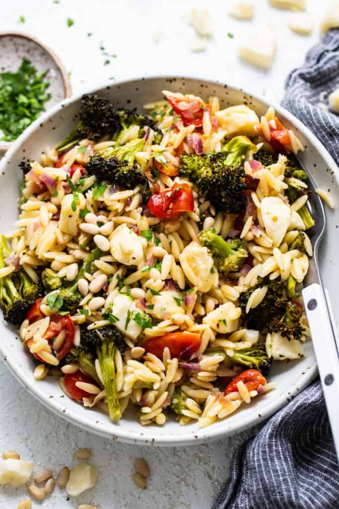 Orzo Pasta Salad with Roasted Veggies