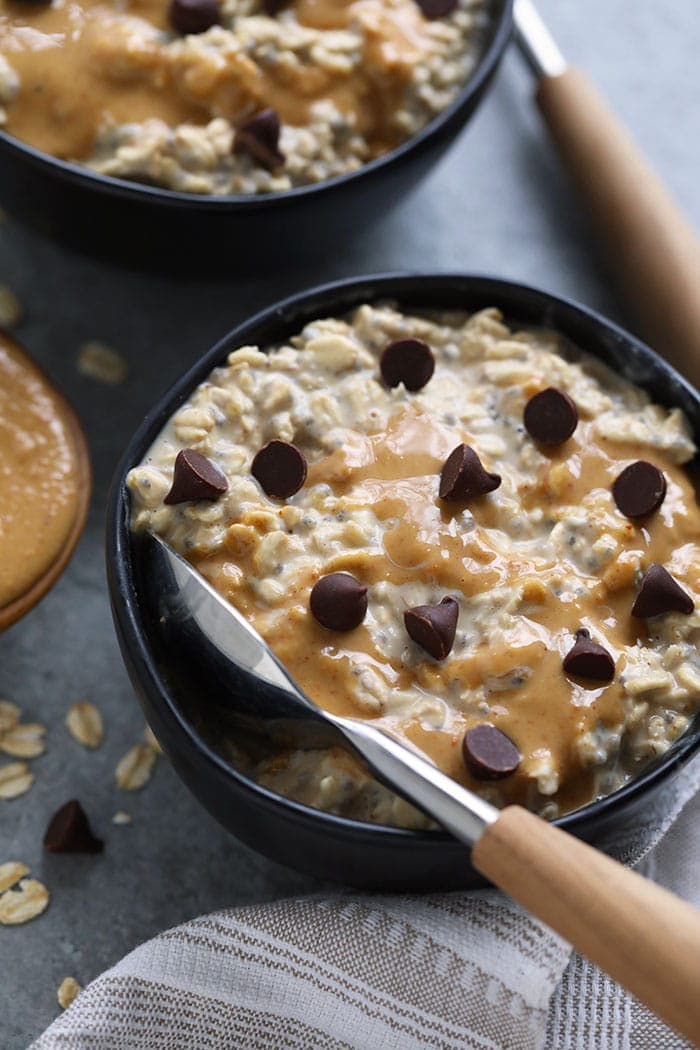 overnight oats with spoon