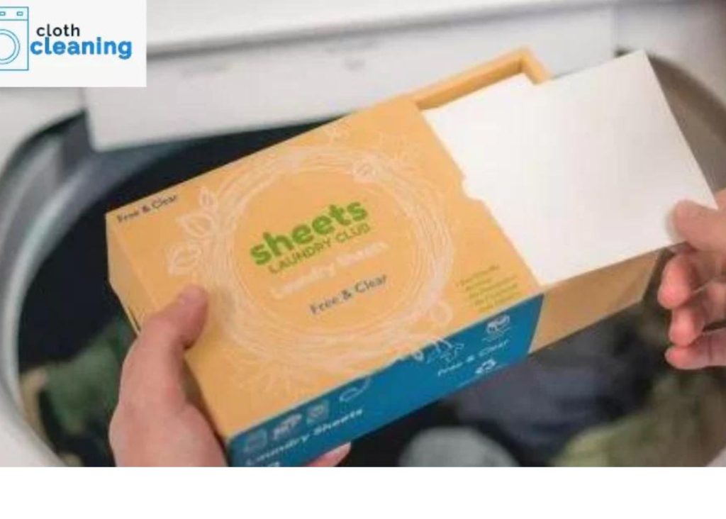 Box of laundry detergent sheets