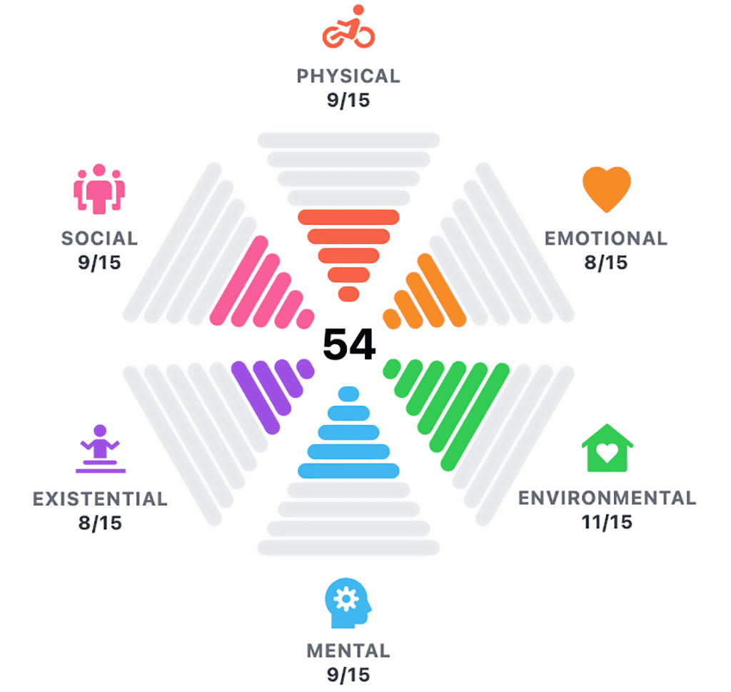 Image shows sample Deep Health score of 54 out of 90 points.