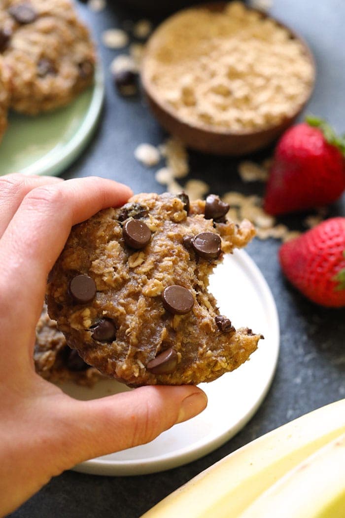 Photo of cookie with a bite taken out of it. 