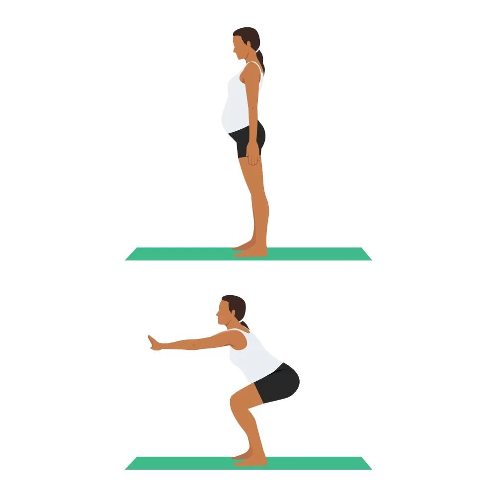 Chair pose during pregnancy as prenatal yoga