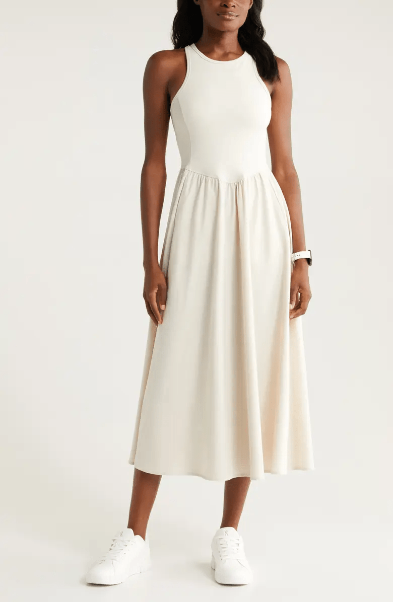 Zella Effortless Hybrid Racerback Midi Dress