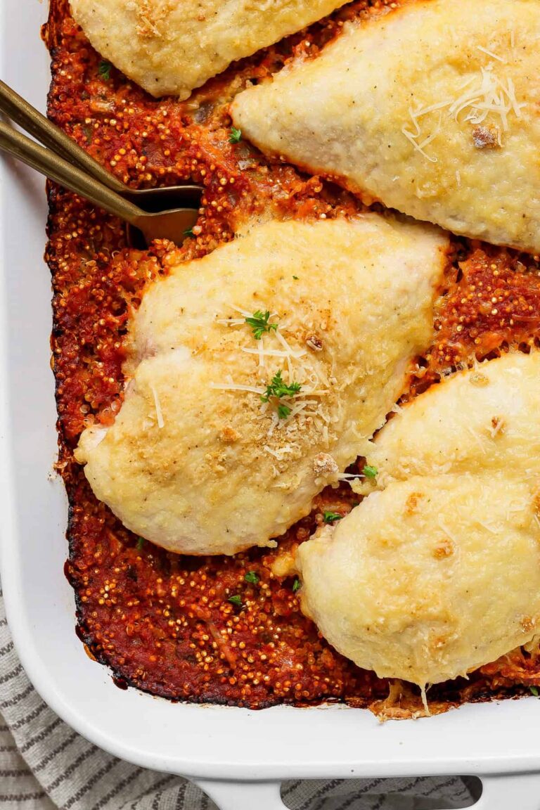 Chicken Parmesan Quinoa Casserole