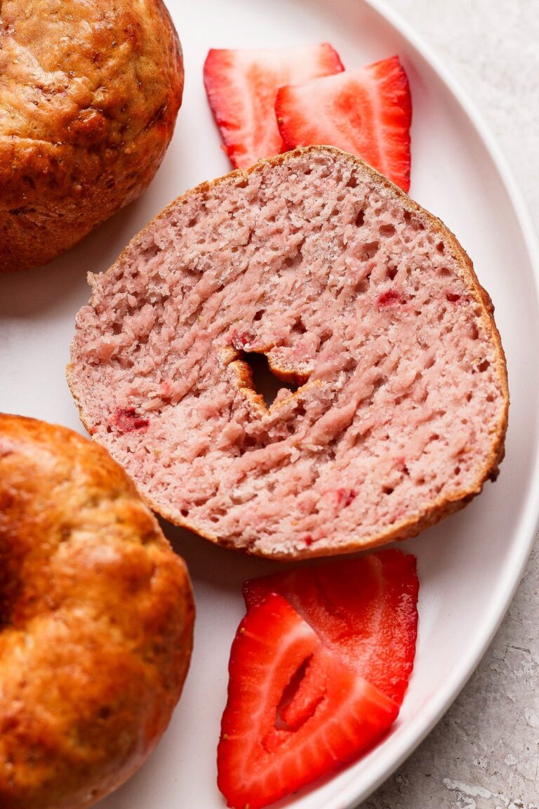 Strawberry Cottage Cheese Bagels