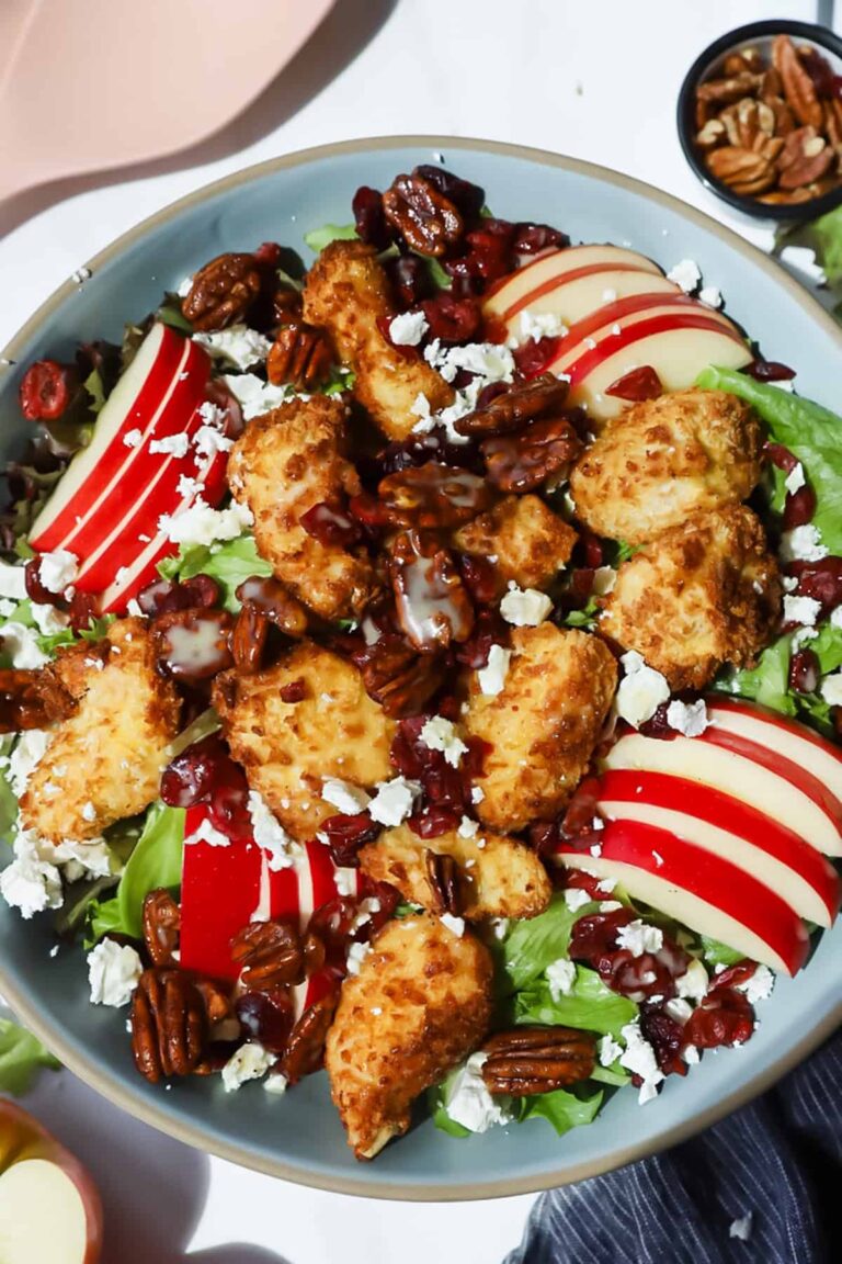 Crispy Chicken Salad (With Maple Mustard Dressing)