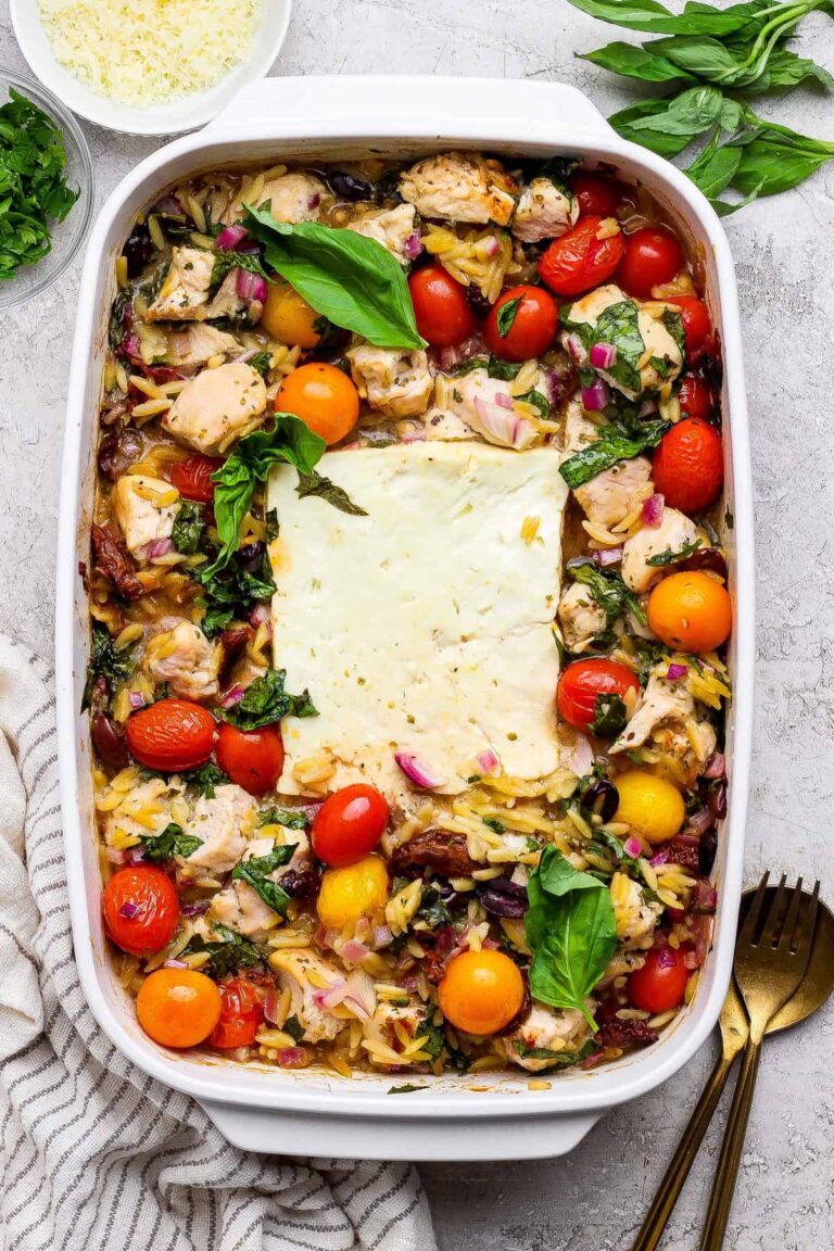 Greek Chicken Orzo Casserole