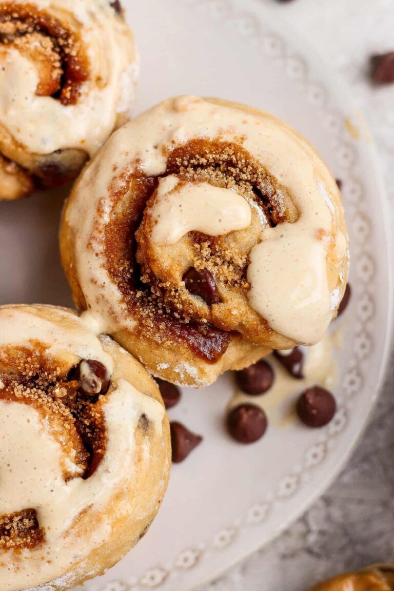 Peanut Butter Chocolate Chip Protein Cinnamon Rolls (Small Batch)