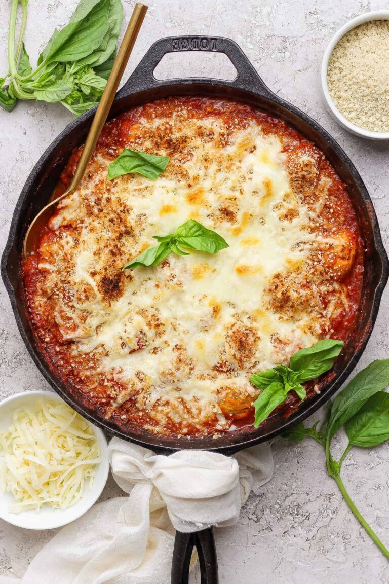 Chicken Parmesan Meatball Skillet (Easy One-Pan Dinner)