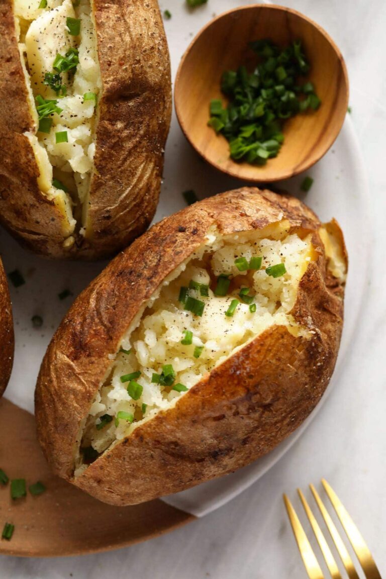 The Perfect Baked Potato Recipe (Crispy Skin, Fluffy Inside)