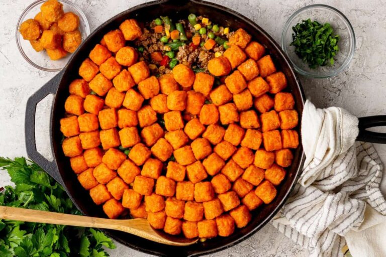 Cozy Sweet Potato Tater Tot Casserole