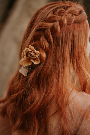 braided hairdo for Valentine's day