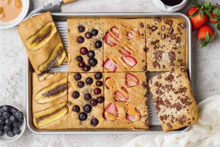 Sheet Pan Protein Pancakes (14g Protein per Serving!)