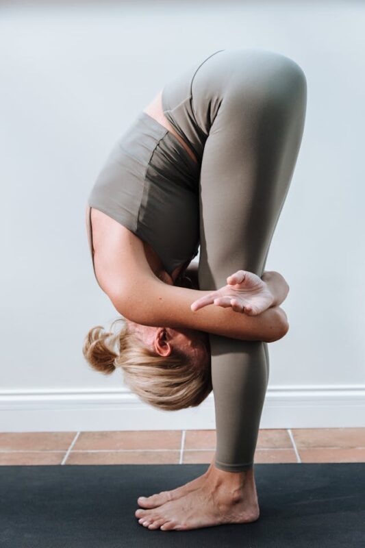 forward fold pose is an easy yoga pose for starters