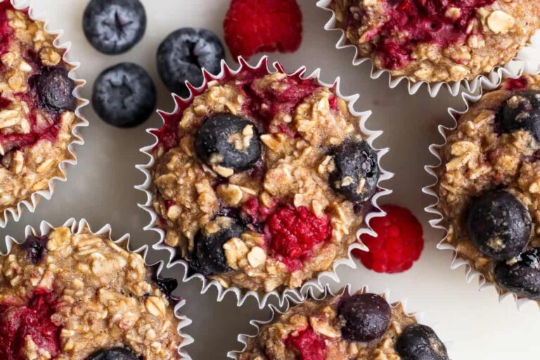 Triple Berry Baked Oatmeal Cups (Easy Meal-Prep Breakfast)