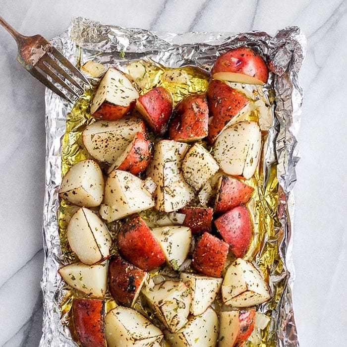 Foil Pack Grilled Red Potatoes