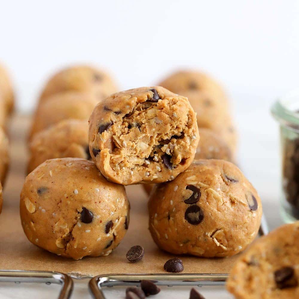 Peanut Butter Protein Balls (No Food Processor!) prepared for meal prep
