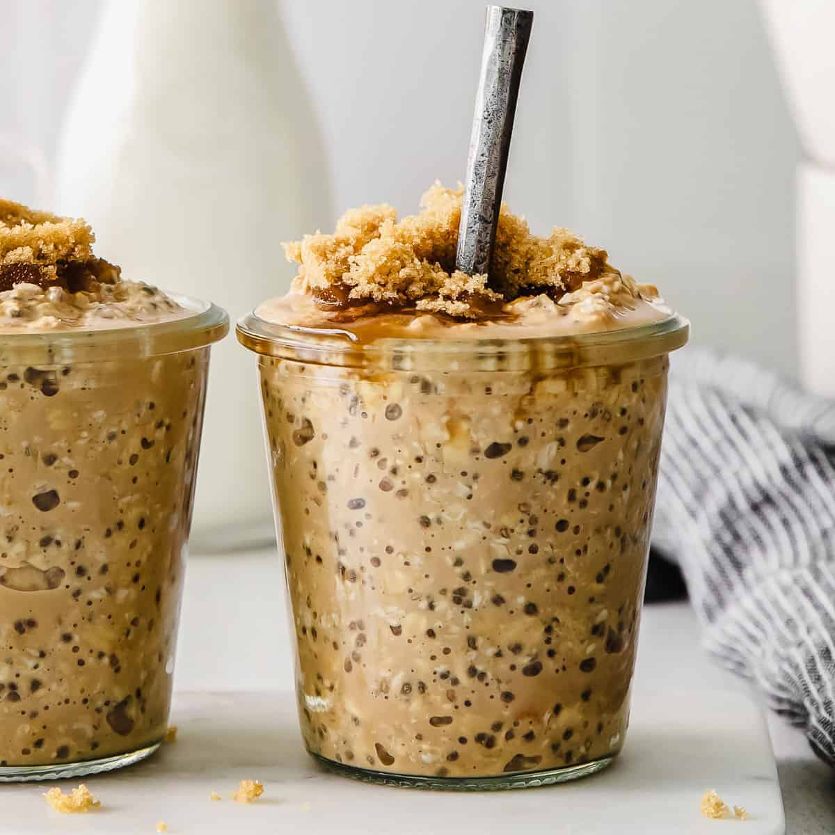 Brown Sugar Shaken Espresso Overnight Oats (Starbucks Inspired!) prepared for meal prep