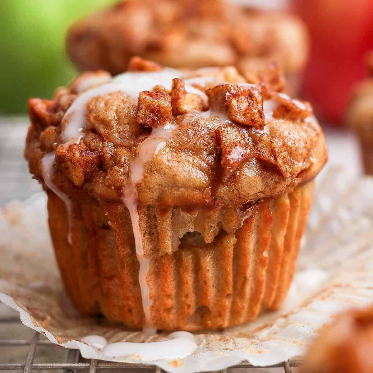 Healthy Apple Muffins with Cottage Cheese (High Protein!) prepared for meal prep