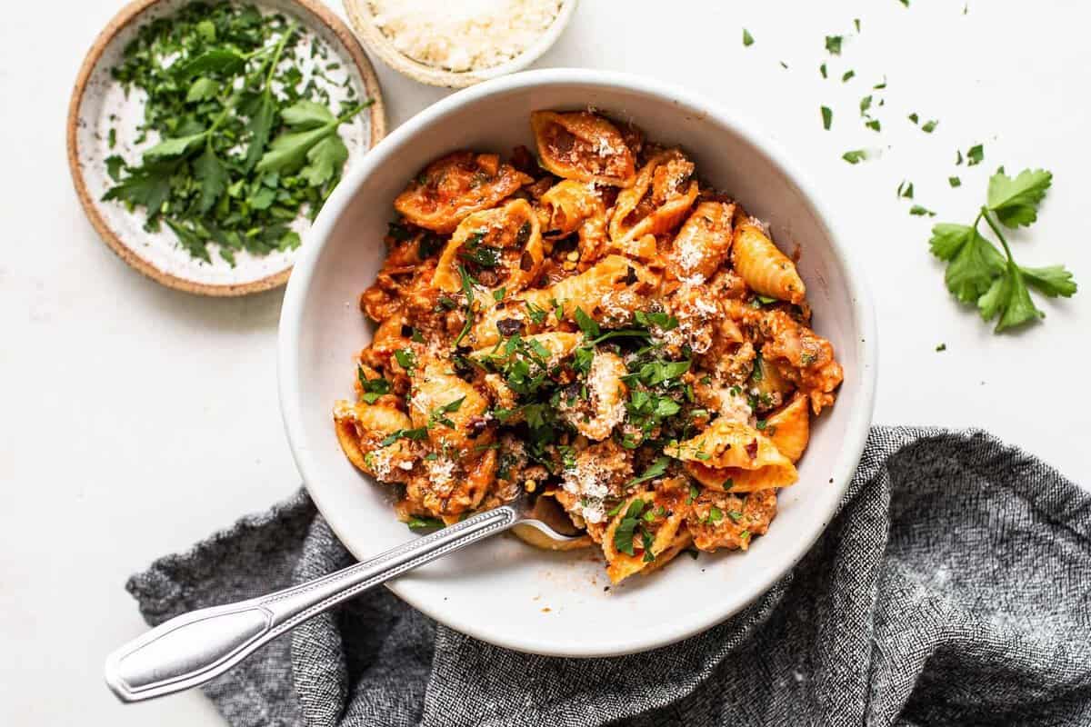 pasta in bowl