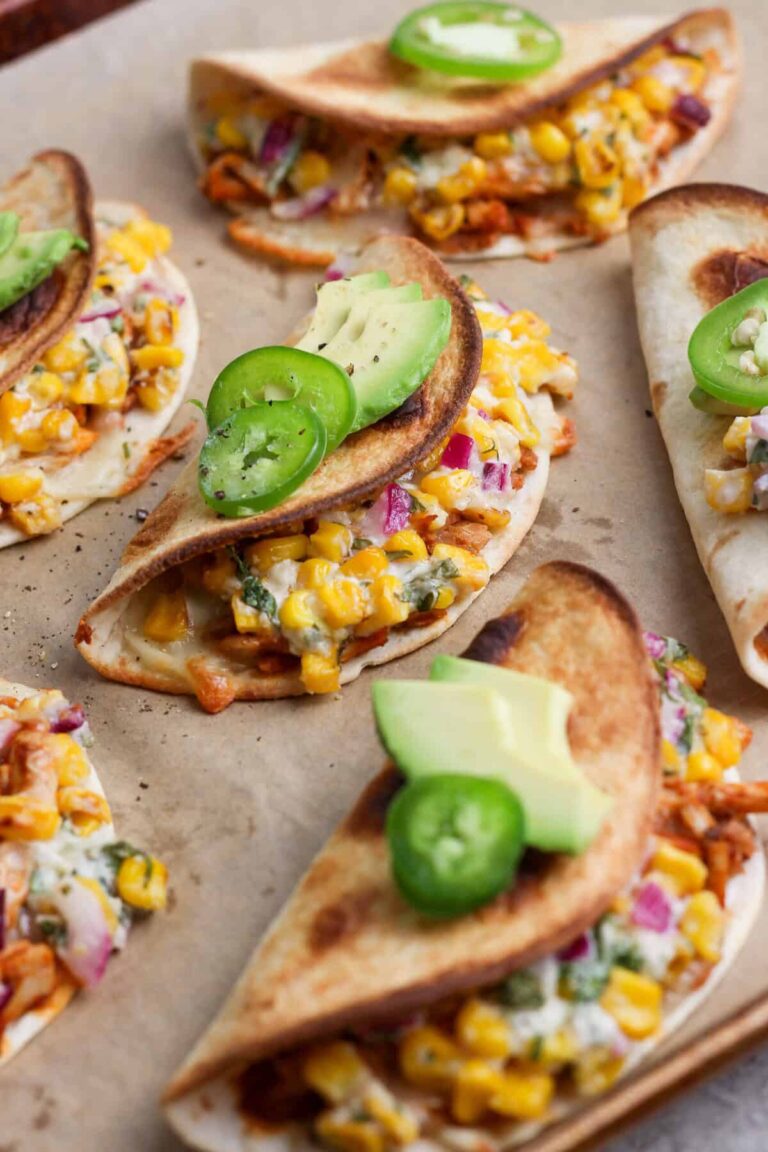 Baked Street Corn Chicken Tacos