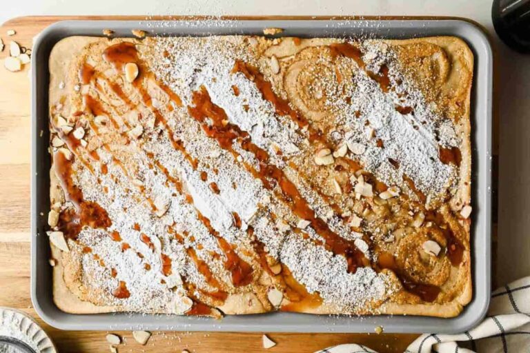 Sheet Pan Almond Croissant Pancakes